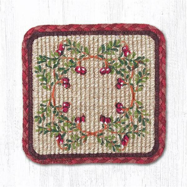 Capitol Importing Co Cranberries Wicker Weave Table Accent Coaster, 5 x 5 in. 83-390C